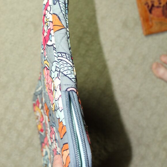 NEW Vera Bradley Floral 16"x12" Quilted Laptop Sleeve Case Bag Green Blue - Picture 5 of 6